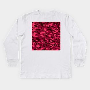 Dark pink Camo pattern digital Camouflage Kids Long Sleeve T-Shirt